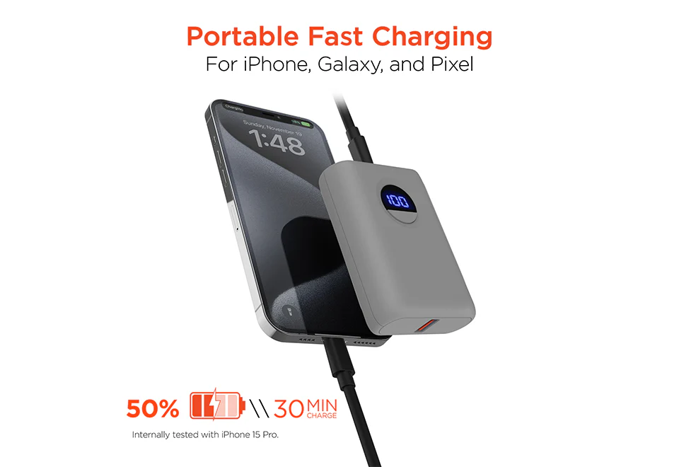 10,000mAh Fast Charge Power Bank with Digital Display - Image 2