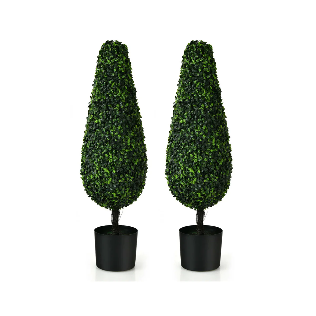 3' Artificial Boxwood Tower Topiary Trees (Set of 2) - Image 2