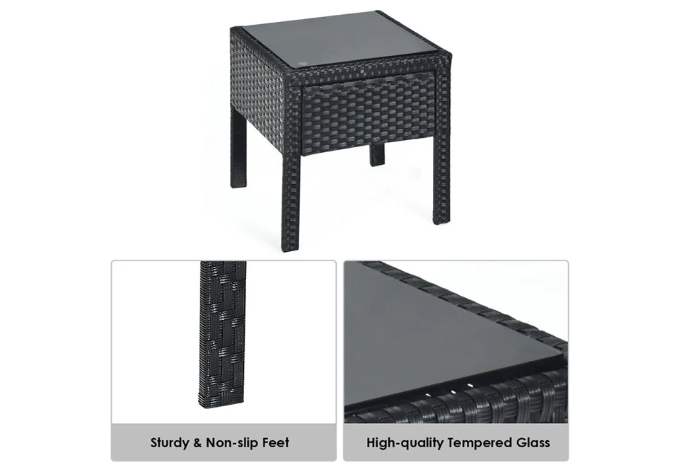 3-Piece Outdoor Rattan Patio Conversation Set - Image 6