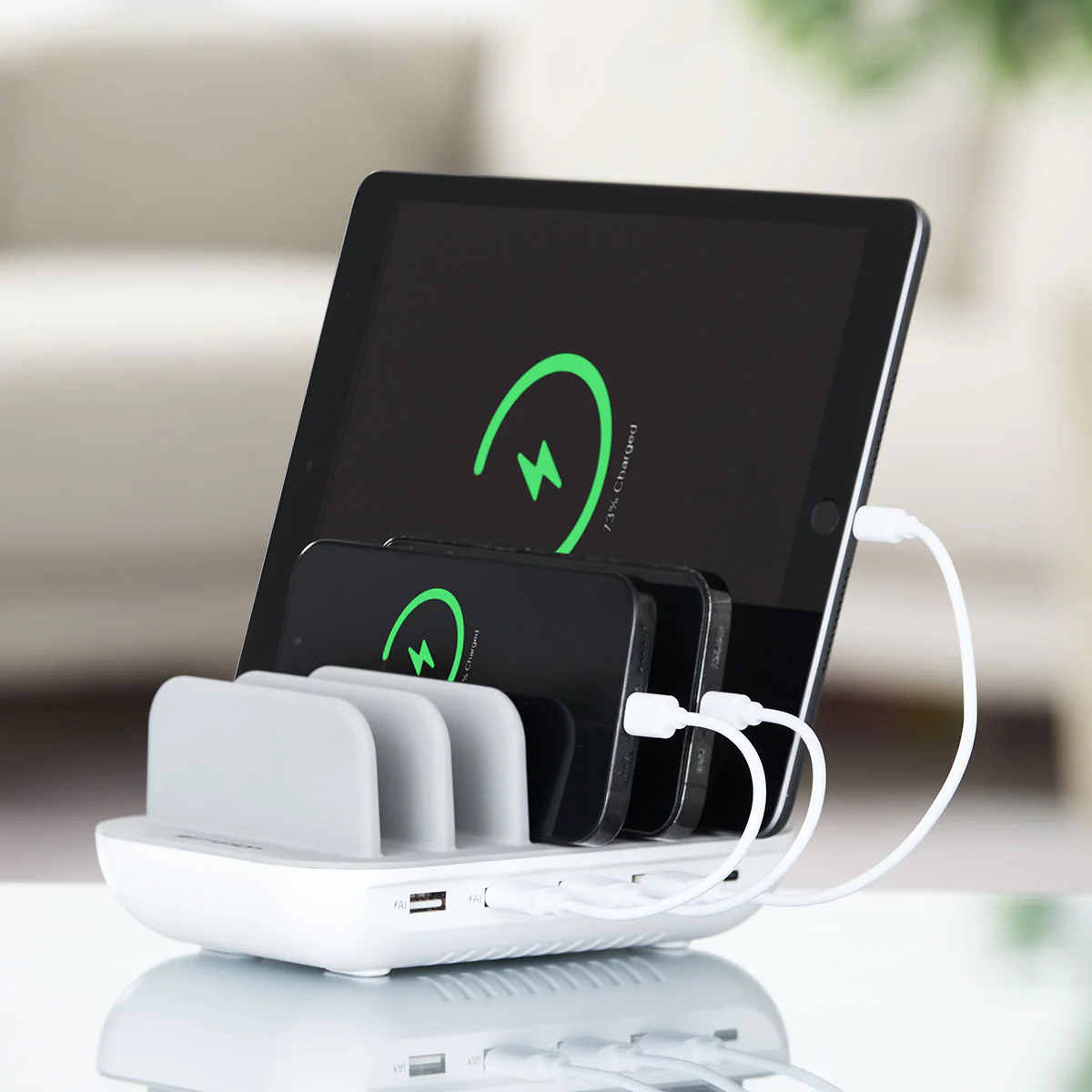 5 Device Charging Station with Cables