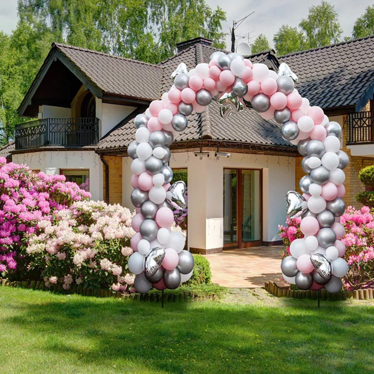 8' Steel Gothic Steel Rose Arch - Image 11