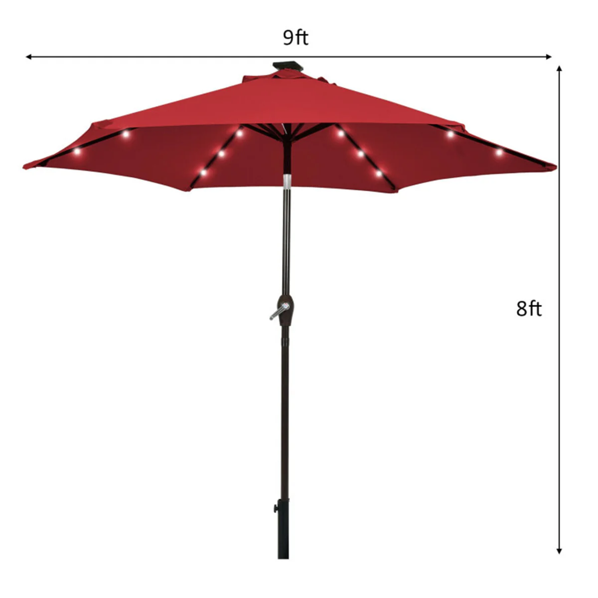 9' Solar LED Lighted Patio Table Umbrella - Image 32