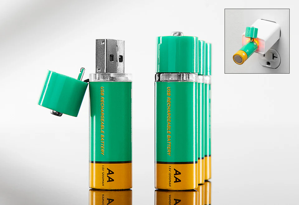 AA USB Rechargeable Batteries (Set of 4)