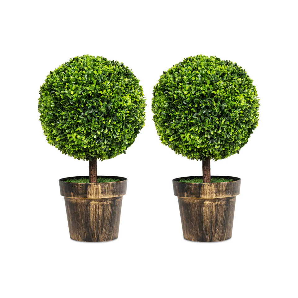 Artificial Ball Trees with Natural Look (Set of 2) - Image 2