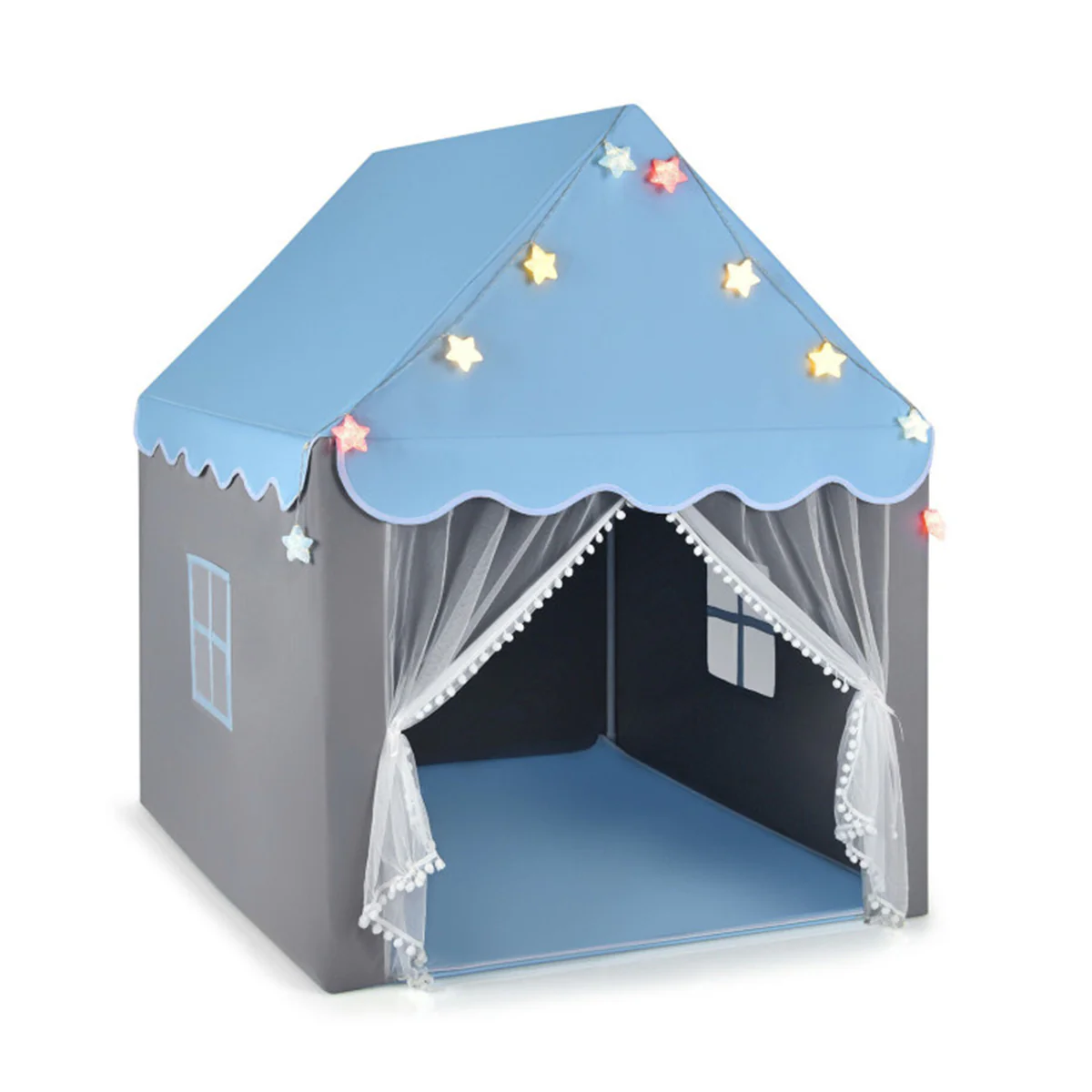 Kids Playhouse Tent with Star String Lights - Image 2