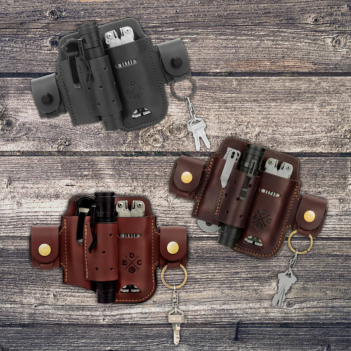 Leather Multitool Action Snap Belt Sheath